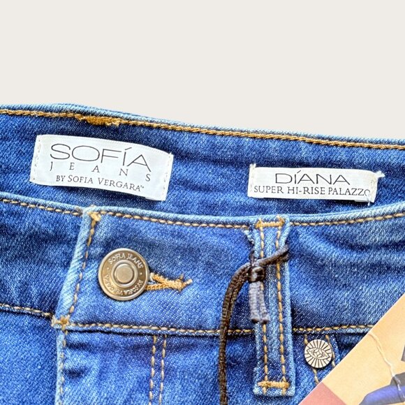 New Sofia Jeans Diana Super Hi Rise Palazzo Denim Jeans Sofia Vergara Size 6 - Picture 3 of 8